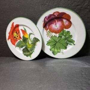 Vintage 1983 Set Of 2  THE HALDON GROUP *Millefleur* Dinner Plates REPLACEMENT